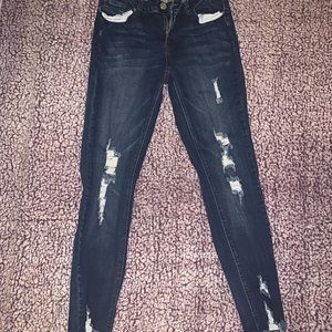 Dark blue Charlotte Russe refuge ripped jeans